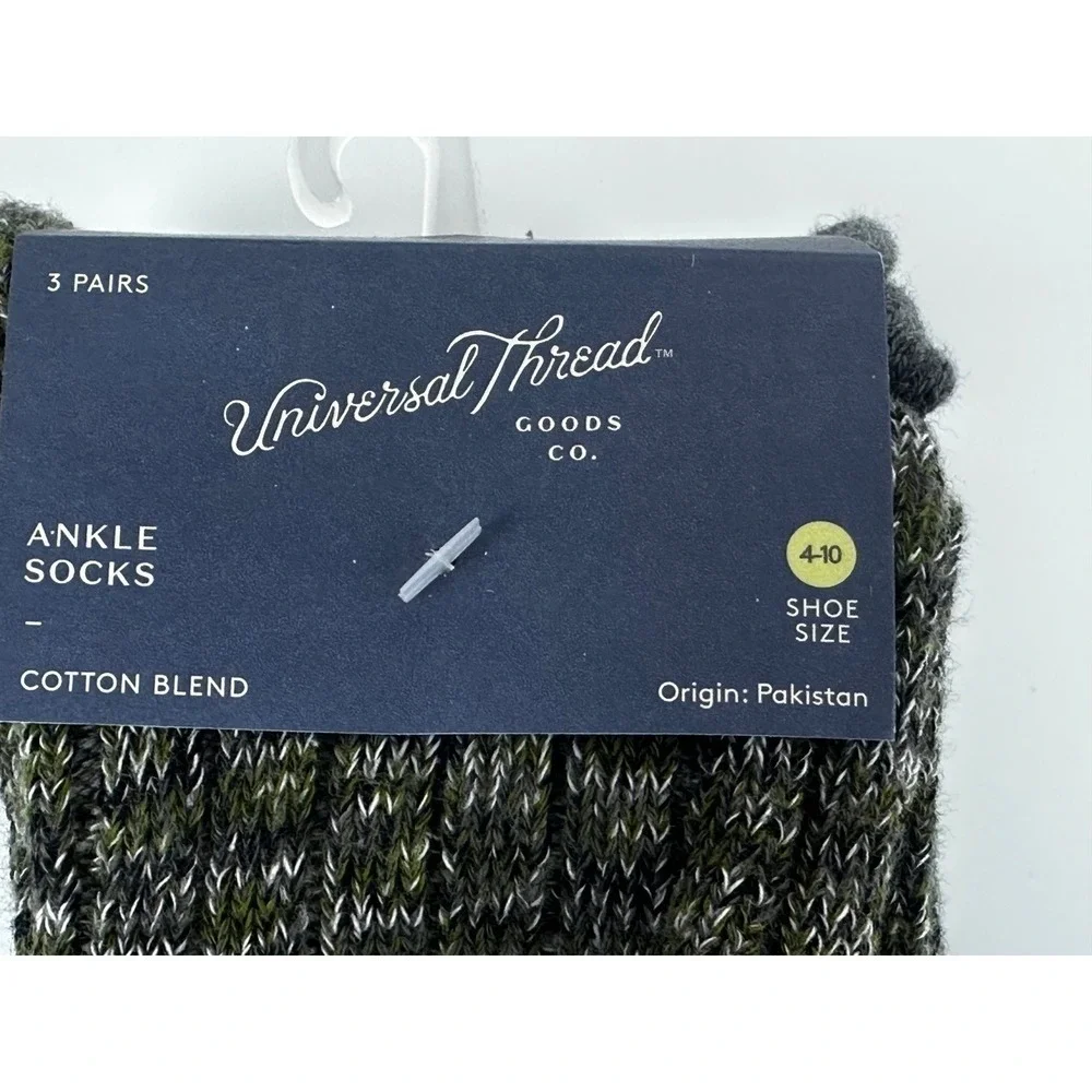Lot of 2 Universal Thread Women's Ankle Socks 3 Pairs Shoe Size 4-10 Cotton Blen